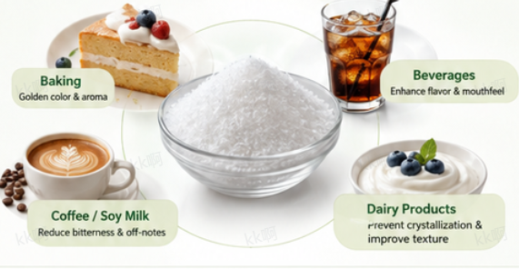 D-Allulose applications in baking, beverages, coffee, soy milk and dairy products